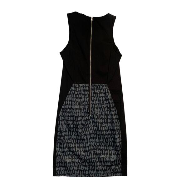 French Connection Black Green Pattern Sheath Dress Size 4 Cotton Sleeveless Y2K - Picture 6 of 10